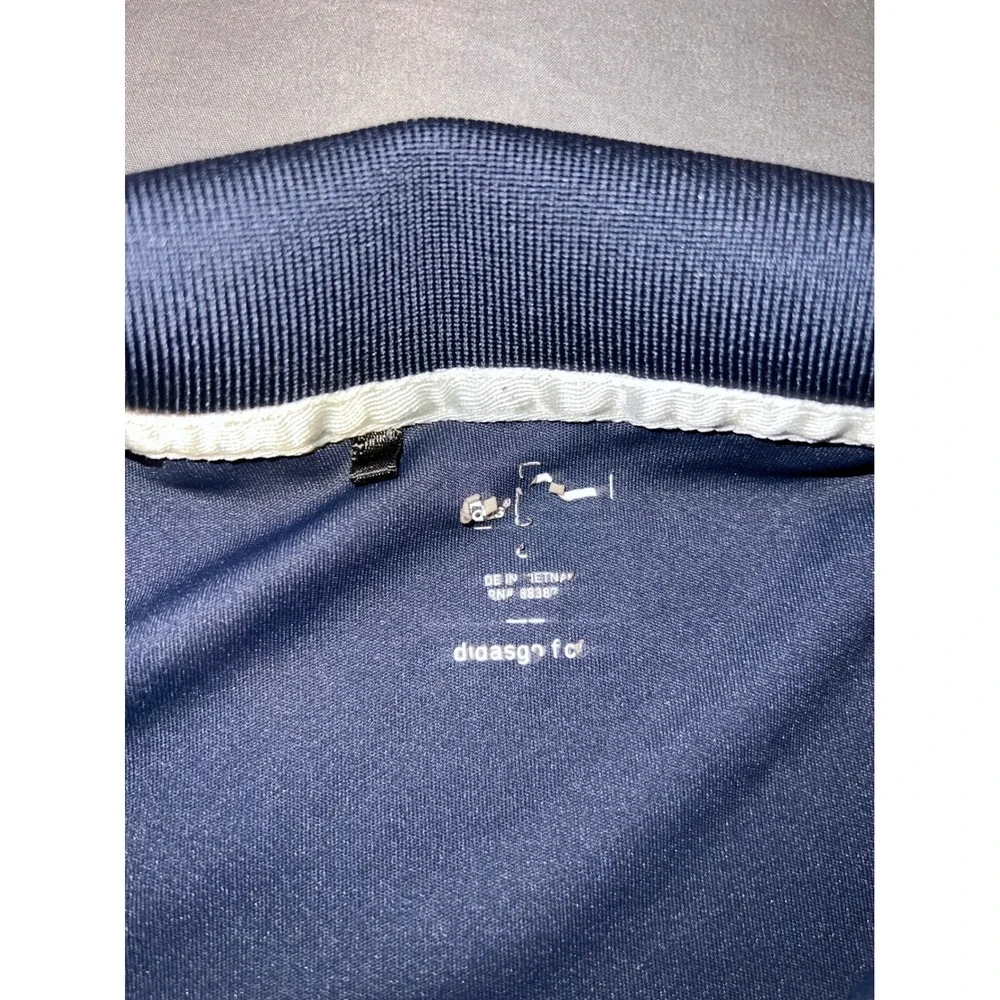 Adidas Polo Shirt Mens Large Navy Blue Good Adizero Golf Performance 3-Stripe